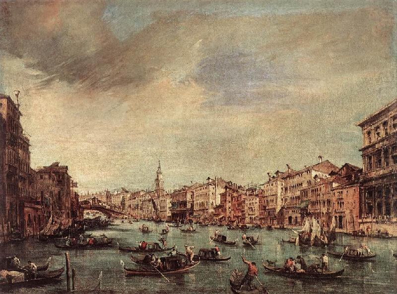 GUARDI, Francesco The Grand Canal, Looking toward the Rialto Bridge sg china oil painting image